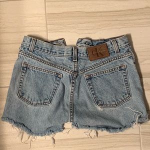 Destressed Calvin Klein Jean Shorts